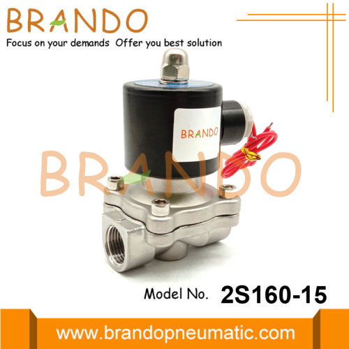 2S160-15 Válvula solenoide de acero inoxidable de 2 vías y 1/2 &#39;&#39;