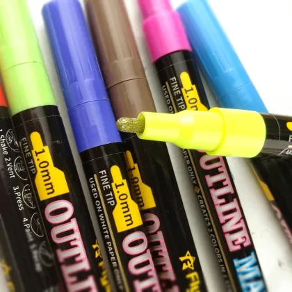 Glitter Two-Line Outline Marker Pen Set - New Arrival Double Line Pens