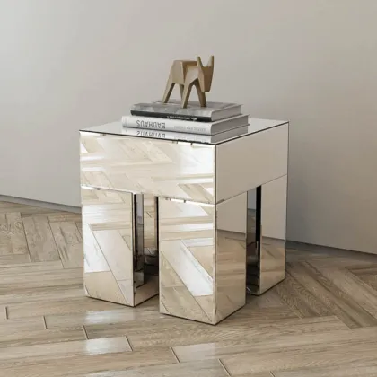 Bedroom Home Furniture Mirrored Bedside Table