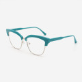 Square Acetate And Metal Combined Women's Optical Frames 23A3068