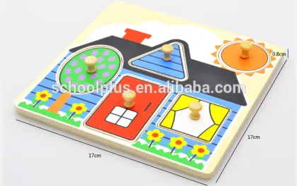 Wooden jigsaw learning shape puzzle educational toy for kids