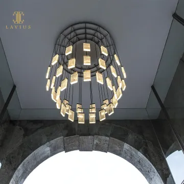 Gold custom crystal chandelier hotel decorative chandelier