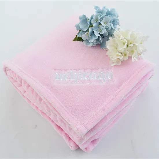 Hot Sale High Quality Low Price Blanket Warm Super Fine Soft Flannel Embroidery Logo Blanket