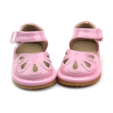 Pink PU Leather Squeaky Shoes