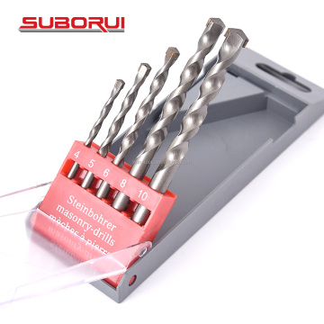 BORUI 5PCS Single Tip Wall Drill Bit Set for Brick, Concrete, Marble, Tile, and Stone Drilling