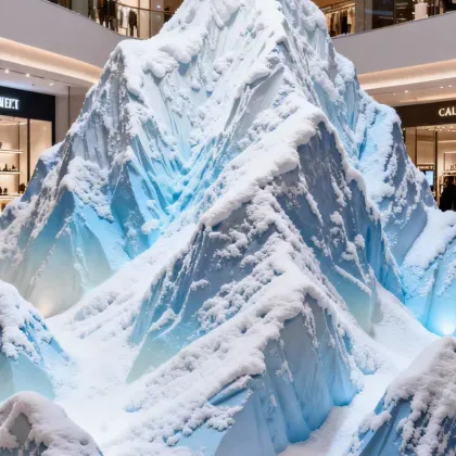 Wedding hall relief ice mountain stage backdrop