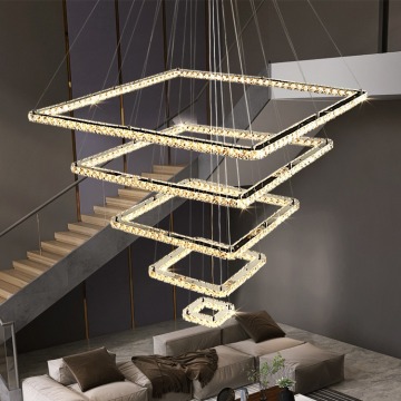 Modern Gold Crystal Chandelier for Deluxe Apartments and Duplex Buildings