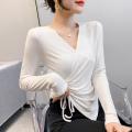 Irregular slim-fit dressy bottoming shirt