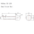 940nm IR LED 5mm Kupfuura-gomba 120 degrees infrared