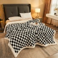 New three-layer quilted velvet black and white grid