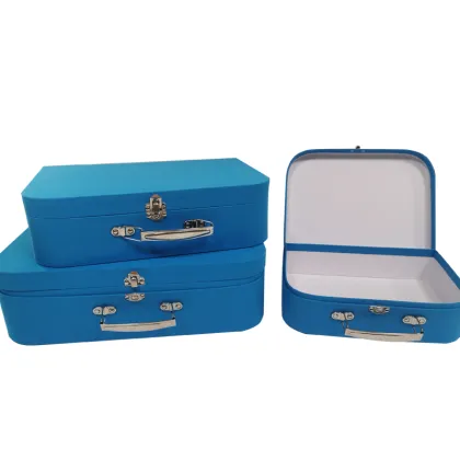 Suitcase gift cosmetic box with metal handle