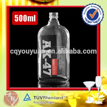 square shape flask glass bottles 500 ml for vodka