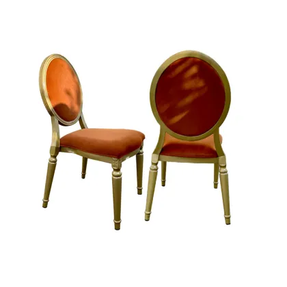 Factory-Price Luxury Modern Iron and Velvet Louis Chairs for Events