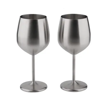 304 Stainless Steel Wine Glass Set with Long Handle - Durable White and Red Wine Glasses