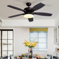 Wooden Blade Red-bronze ceiling fan with light