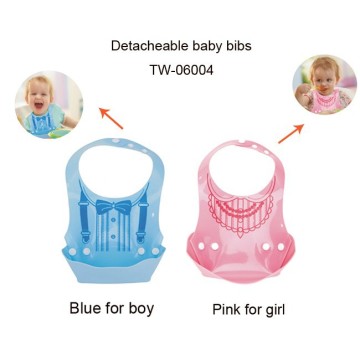 factory supply 100% food grade easy clean 2 in 1 Cute animal shape waterproof silicone baby bib