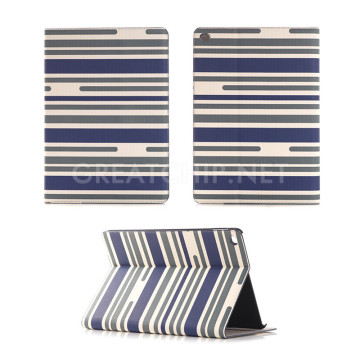 Colorful Stripes Pattern Stand PU Leather Tablet Case for iPad Pro