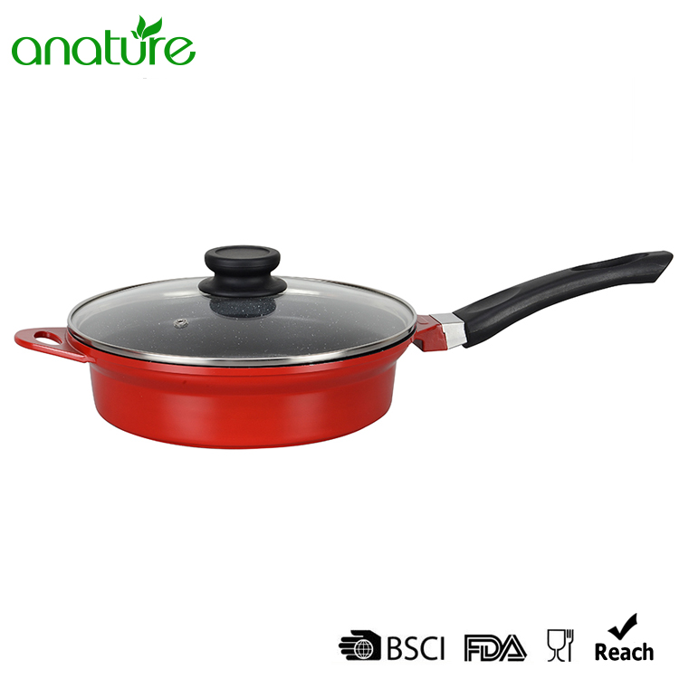 12 Pieces Red Die-Cast Aluminum Cookware Sets 