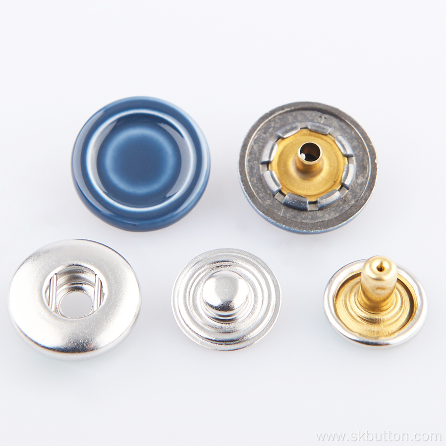 Fashion brass metal cap ring prong snap button