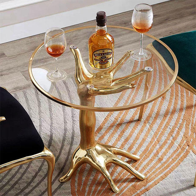 glass top side table