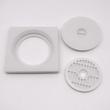 Plastic white square shape bathroom grid floor drain