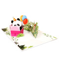 Biglietto d'auguri 3D con scatola regalo Panda di buon compleanno