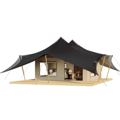 Glue-solid Wood Frame Wild Glamping Stretch Tent