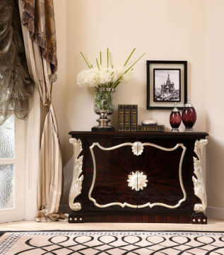 AK-1022 Classic Wood Carving Luxury Front Door Cabinet