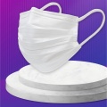Máscara protetora não tecida descartável branca de 3 dobras