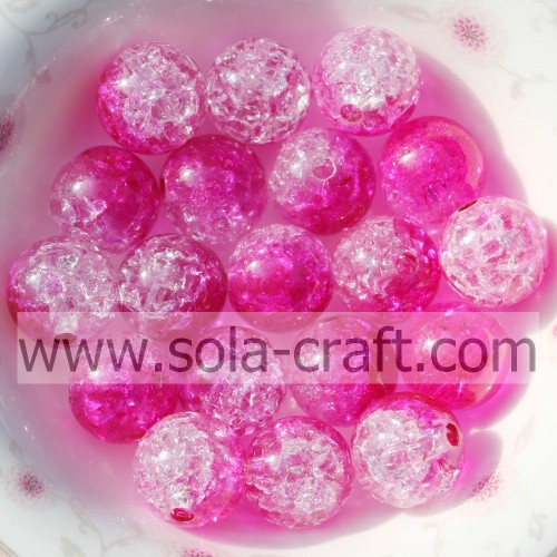 China Wholesale 8-16 MM Colorful Cracked Round Crystal Bead In Bulk