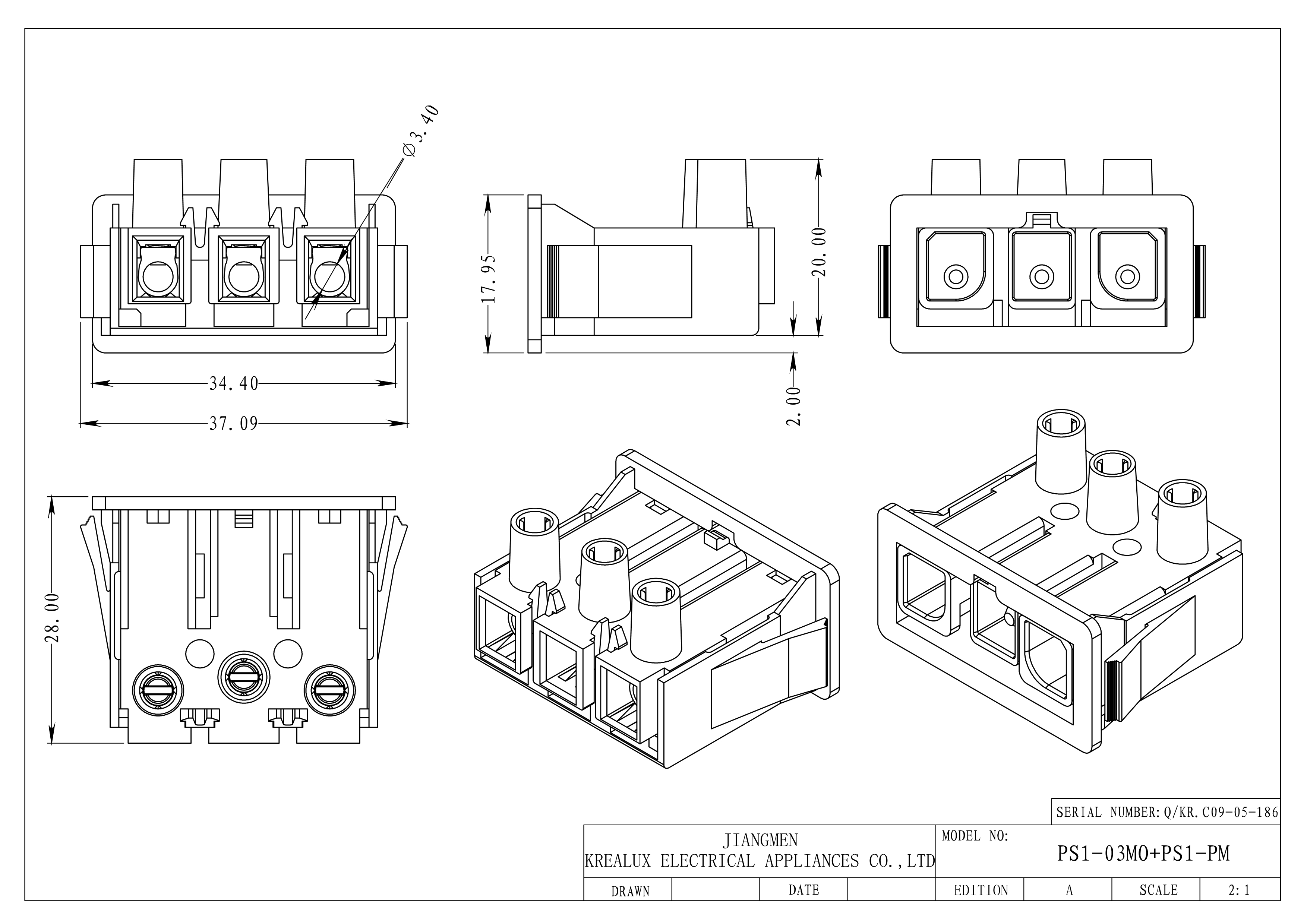 UL 94V-2 PA66 Wire Connectors