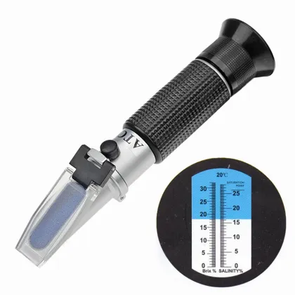 Hand Refractometer RHS-28ATC: Salinity Meter for Testing Salt in Seawater and Seafood