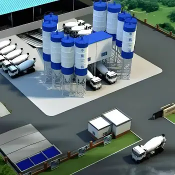 Portable HZS50 Concrete Mixing Plant