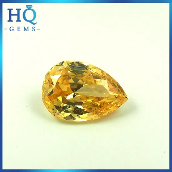 Factory Price Pear Gold Yellow CZ Stone Multicolor Cubic Zirconia Stone