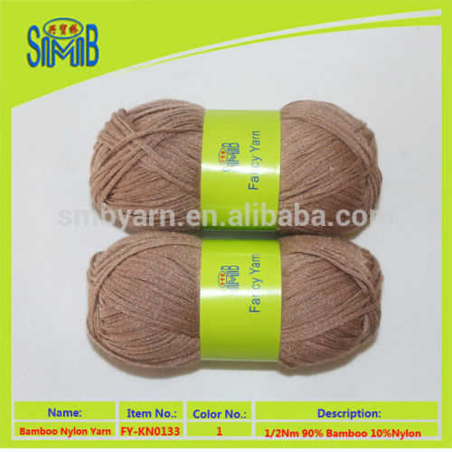 2015 good sell bamboo nylon hollow yarn in 100g balls