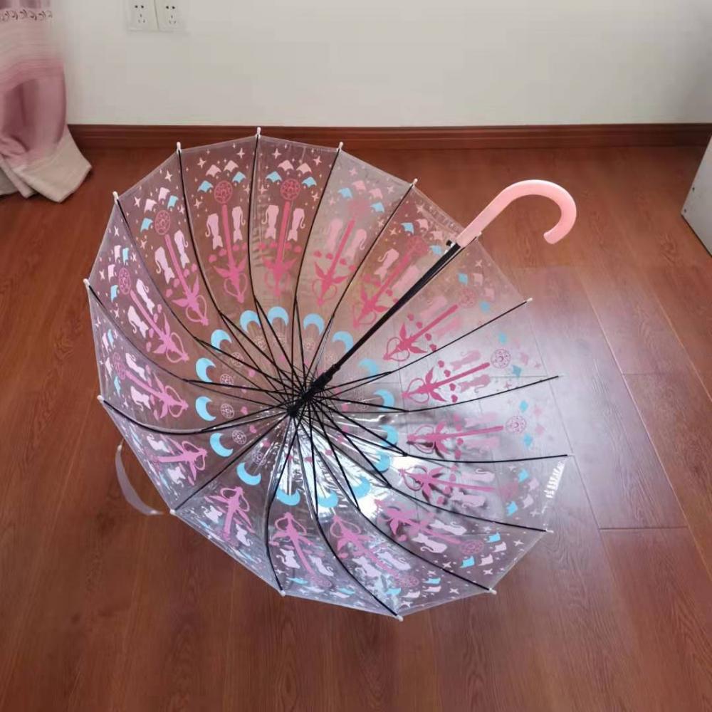 Customized POE Material Umbrella Logo Transparent Umbrella 