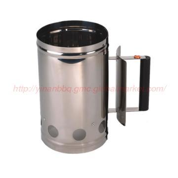 Deluxe Stainless Steel Charcoal Chimney Starter With Wooden Handle