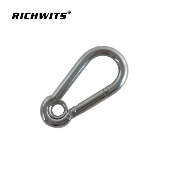Coated Stainless Steel Spring Snap Hook Carabiner with Eyelet