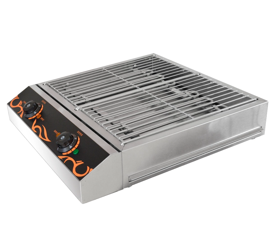 Stainless steel electric grill for barbecue at home