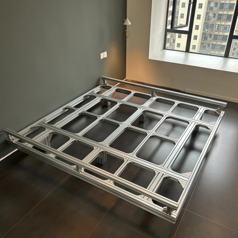 Cama de perfil de aluminio suspendida