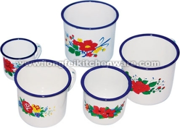 Enamel mug decorated paper packing