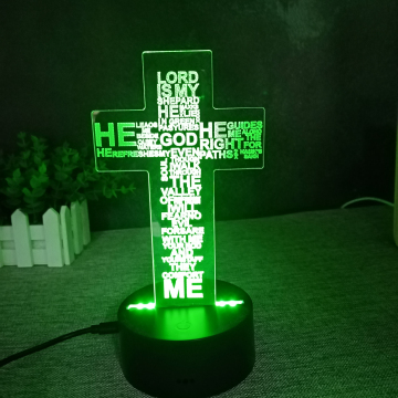 Kreative 3D -Kreuz -Geschenk -Nachtlampe - Kinderzimmer LED -Licht mit Fernbedienung