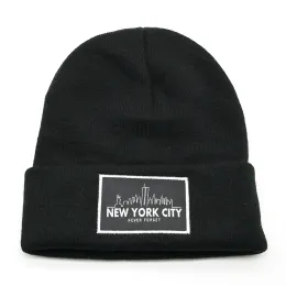 Stretchable Winter Warm Cap with Woven Patch