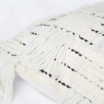 boho fringe throw pillow