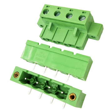 Set terminale plug-in femmina da 7,62 mm Spina femmina e connettore maschio completo per PCB diritto/ad angolo retto con flangia di accoppiamento