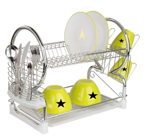 Custom steel dish rack for kitchen