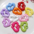 Conception 4 * 22 * ​​25MM Jelly Colors Fashion Heart Spacer Perles en gros