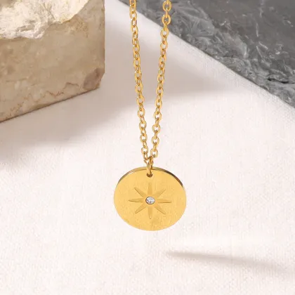 Sun Star Necklace Simple Classic Titanium Steel Necklace