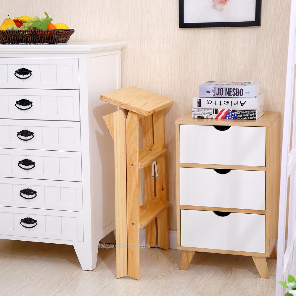 Solid wood creative folding stool simple folding kitchen ladder stool portable high stool home change shoes high stool