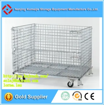 Heavy Duty Steel Wire Container With Wheels